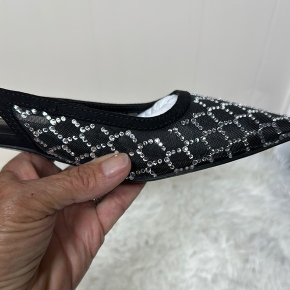 a new day Black and Silver Mesh Kitten Heel Pumps with Sequins Embellished - Picture 3 of 11